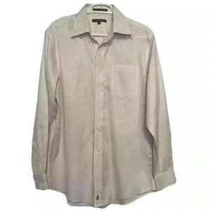 Nordstrom Men’s Dress Shirt -Size 15 1/2 35 - Long Sleeve Pink Checkered